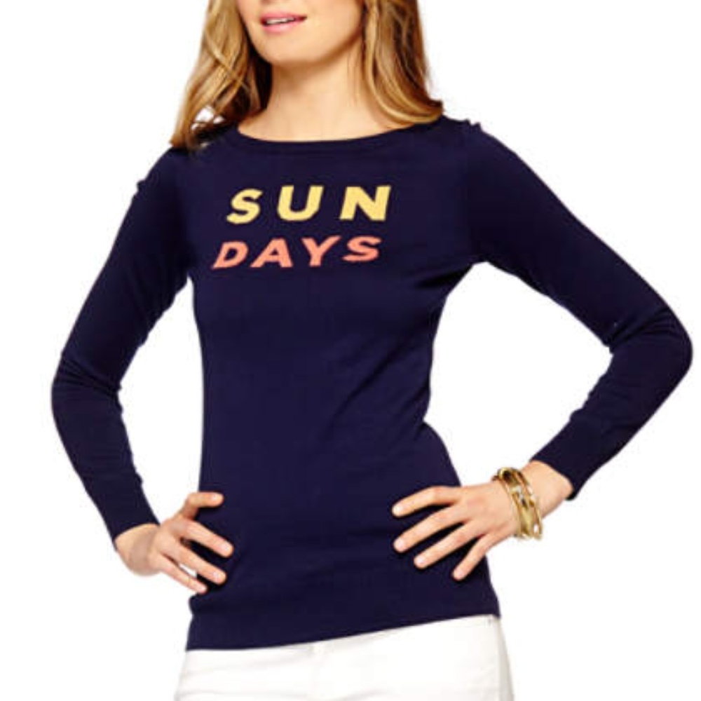 Lilly Pulitzer Navy 'SUNDAYS' Crewneck Sweater